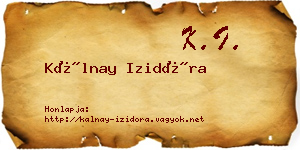 Kálnay Izidóra névjegykártya